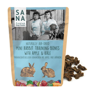 Petits os d'entraînement Lapin avec pomme et chou frisé (100g)